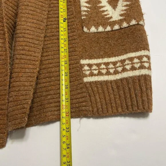 Tahari Aztec Print‎ Open Front Cardigan Sweater Womens XS Boho Oversized - Picture 9 of 9